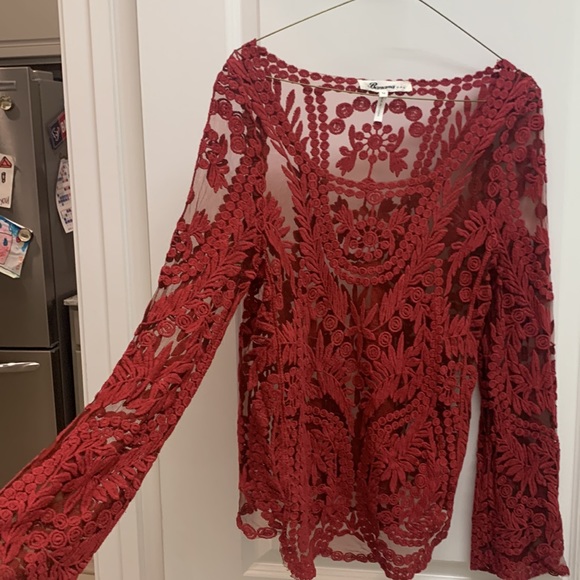 Long sleeve sheet lace top - Picture 2 of 14